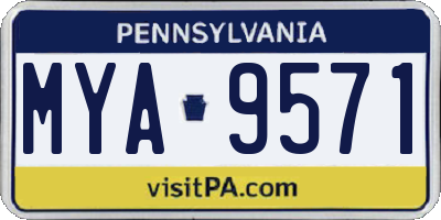 PA license plate MYA9571