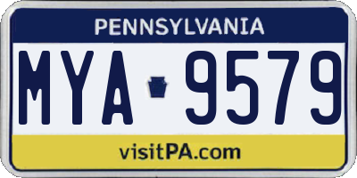 PA license plate MYA9579