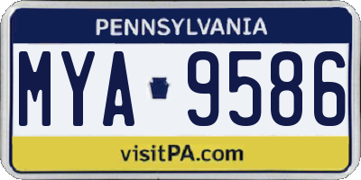 PA license plate MYA9586