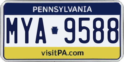 PA license plate MYA9588
