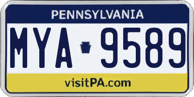PA license plate MYA9589