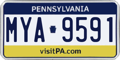 PA license plate MYA9591