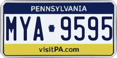 PA license plate MYA9595
