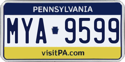 PA license plate MYA9599