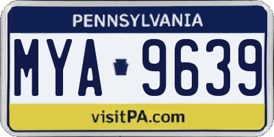 PA license plate MYA9639