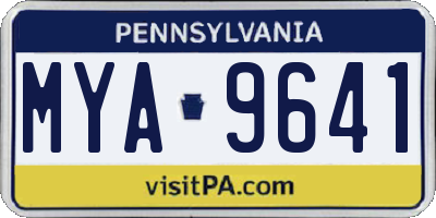PA license plate MYA9641