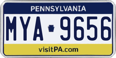PA license plate MYA9656