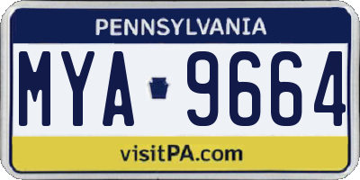PA license plate MYA9664