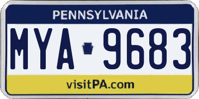 PA license plate MYA9683