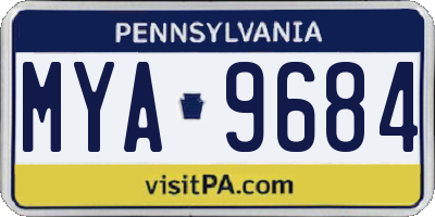 PA license plate MYA9684