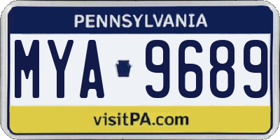 PA license plate MYA9689