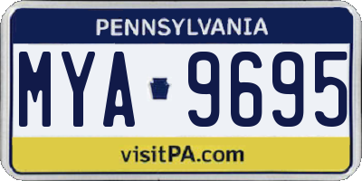 PA license plate MYA9695