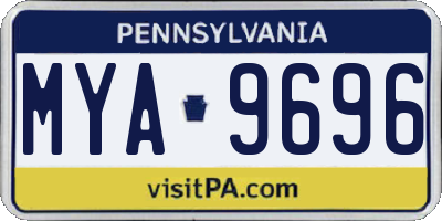 PA license plate MYA9696