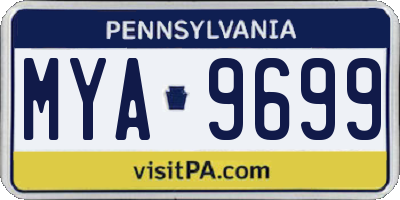 PA license plate MYA9699