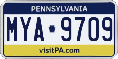PA license plate MYA9709