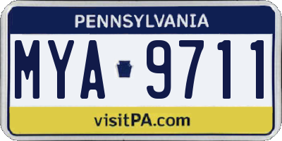 PA license plate MYA9711