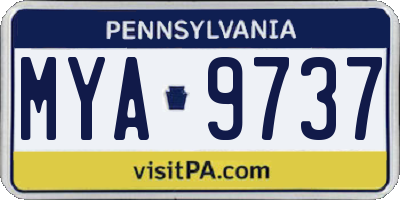 PA license plate MYA9737