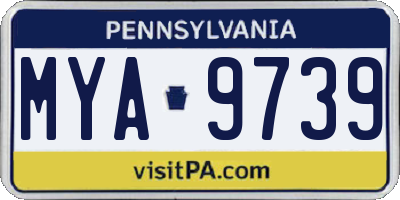 PA license plate MYA9739
