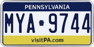 PA license plate MYA9744