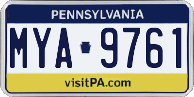 PA license plate MYA9761