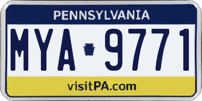PA license plate MYA9771