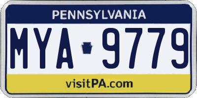 PA license plate MYA9779