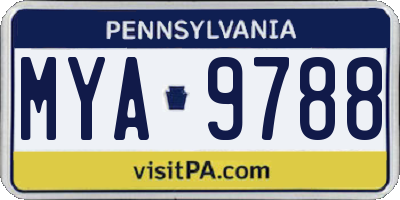 PA license plate MYA9788