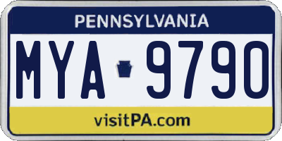 PA license plate MYA9790