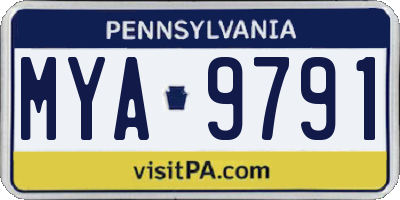 PA license plate MYA9791