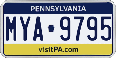 PA license plate MYA9795