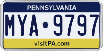 PA license plate MYA9797
