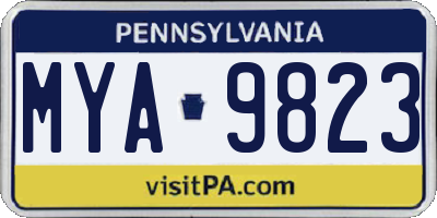 PA license plate MYA9823