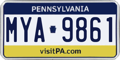 PA license plate MYA9861