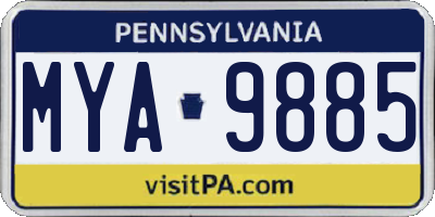 PA license plate MYA9885