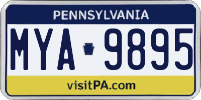 PA license plate MYA9895