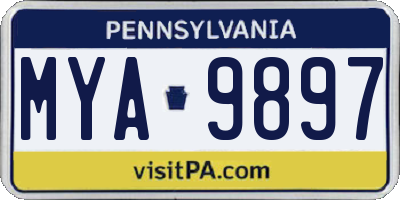 PA license plate MYA9897