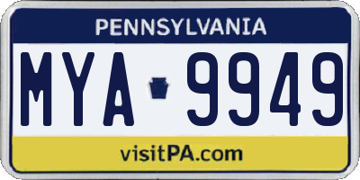 PA license plate MYA9949