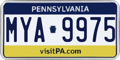 PA license plate MYA9975