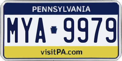 PA license plate MYA9979