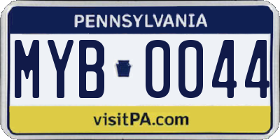 PA license plate MYB0044