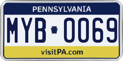 PA license plate MYB0069