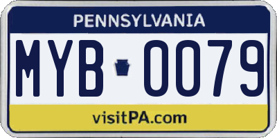 PA license plate MYB0079