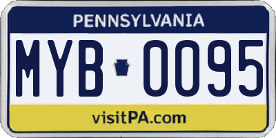 PA license plate MYB0095