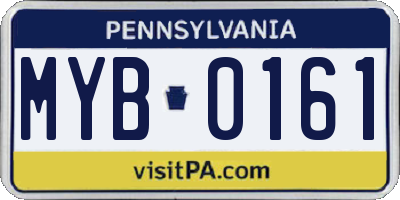 PA license plate MYB0161