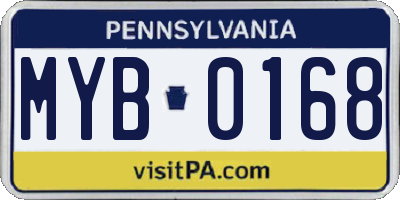 PA license plate MYB0168