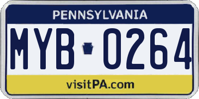 PA license plate MYB0264