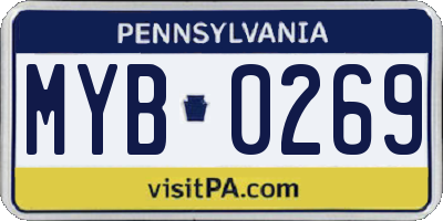 PA license plate MYB0269