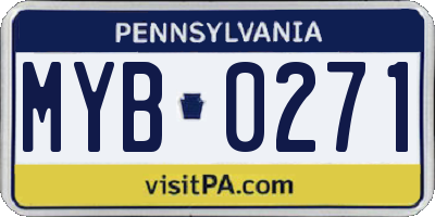 PA license plate MYB0271