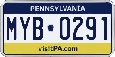PA license plate MYB0291