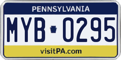 PA license plate MYB0295